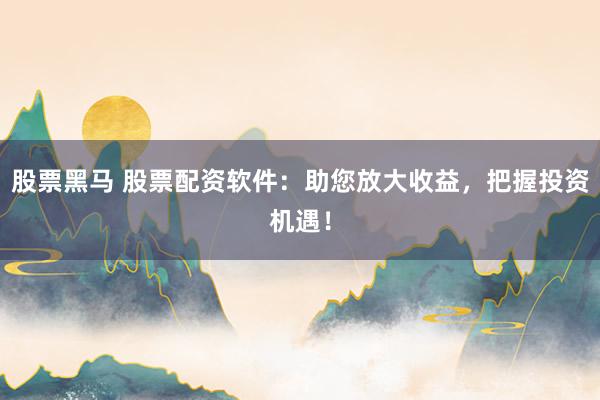 股票黑马 股票配资软件：助您放大收益，把握投资机遇！